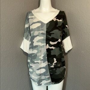 7th Ray Two-Tone Camouflage Long Sleeve Top